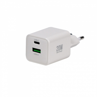 Зарядное устройство USB EPILSO EPD-PA205 20Вт GaN (USB-C, USB-A) белый (1/50)