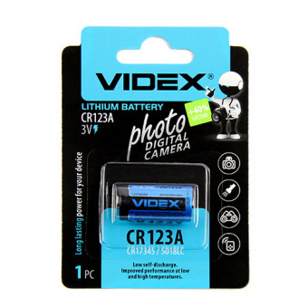 Элементы питания VIDEX CR123 1BL (1/20/200) 