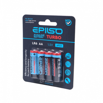 Элементы питания EPILSO  LR6/AA 4 Blister Card 1.5V TURBO (40/720)
