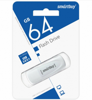 USB3.0 флеш-накопитель SmartBuy 64GB Scout White (3.1) (1/10) 