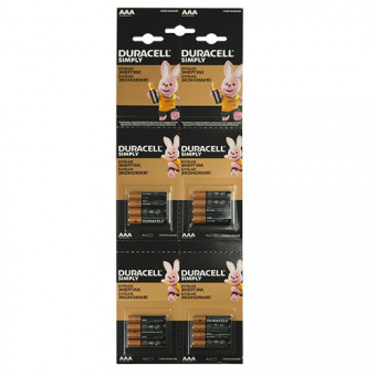 Элементы питания DURACELL LR3 4*4BL отрывной SIMPLY (16/240)
