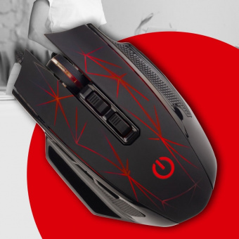 Мышь проводная PERFEO PF_B4890 "OBJECT", 9 кн, USB, чёрн, GAME DESIGN, 4 цв. подсветка, 1000-1600-3200-6400 DPI (1/60)