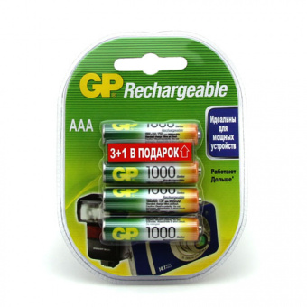 Аккумулятор GP-AAA 1000mAh 4BL (3+1) (4/40/400)