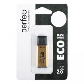 USB2.0 флеш-накопитель PERFEO 32GB E03 Gold economy series (1/10)