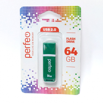 USB2.0 флеш-накопитель PERFEO 64GB C11 Green (1/10)