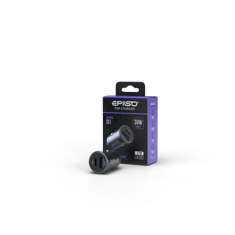 Зарядное устройство USB EPILSO EPD-CA100 38Вт авто (USB-C, USB-A) серый (1/100)