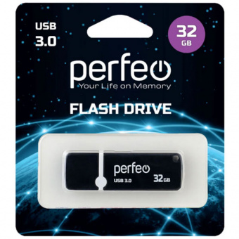 USB3.0 флеш-накопитель PERFEO 32GB C08 Black (1/10)