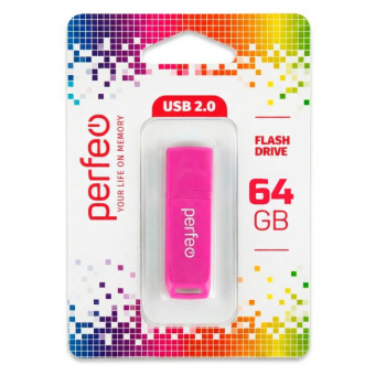 USB2.0 флеш-накопитель PERFEO 64GB C11 Rosy (1/10)