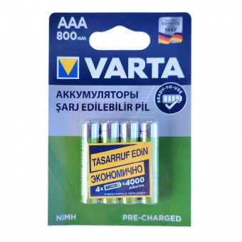 Аккумулятор Varta HR03/AAA  800mAh 4BL (56703101414) (4/40)