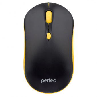 Мышь проводная PERFEO PF_A4511 "MOUNT", 4 кн, DPI 800-1600, чёрный/жёлтый (1/100)