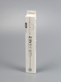Кабель HAVIT HV-CB610X USB2.0 A вилка - micro USB вилка + переходник Lightning, длина 1 м, white (1/100)